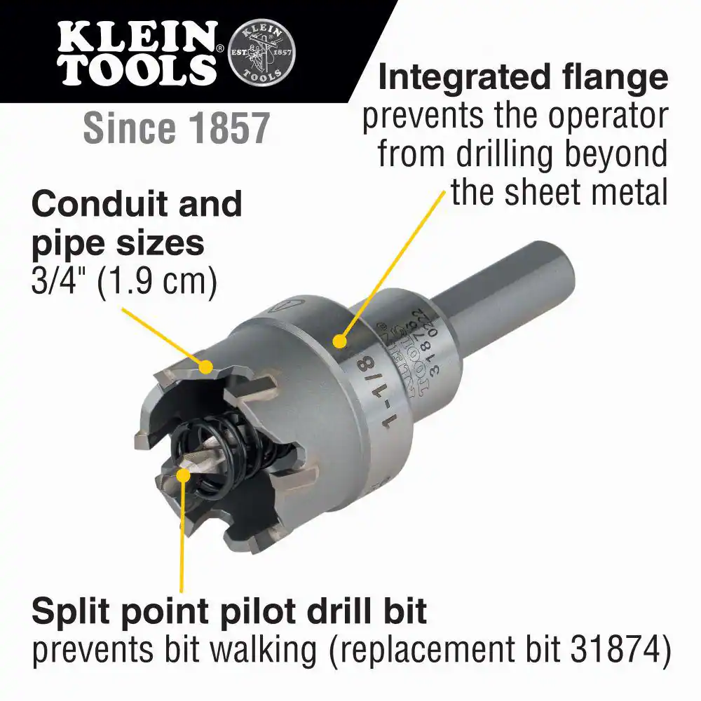 Klein Tools 1-1/8 in. Carbide Hole Cutter