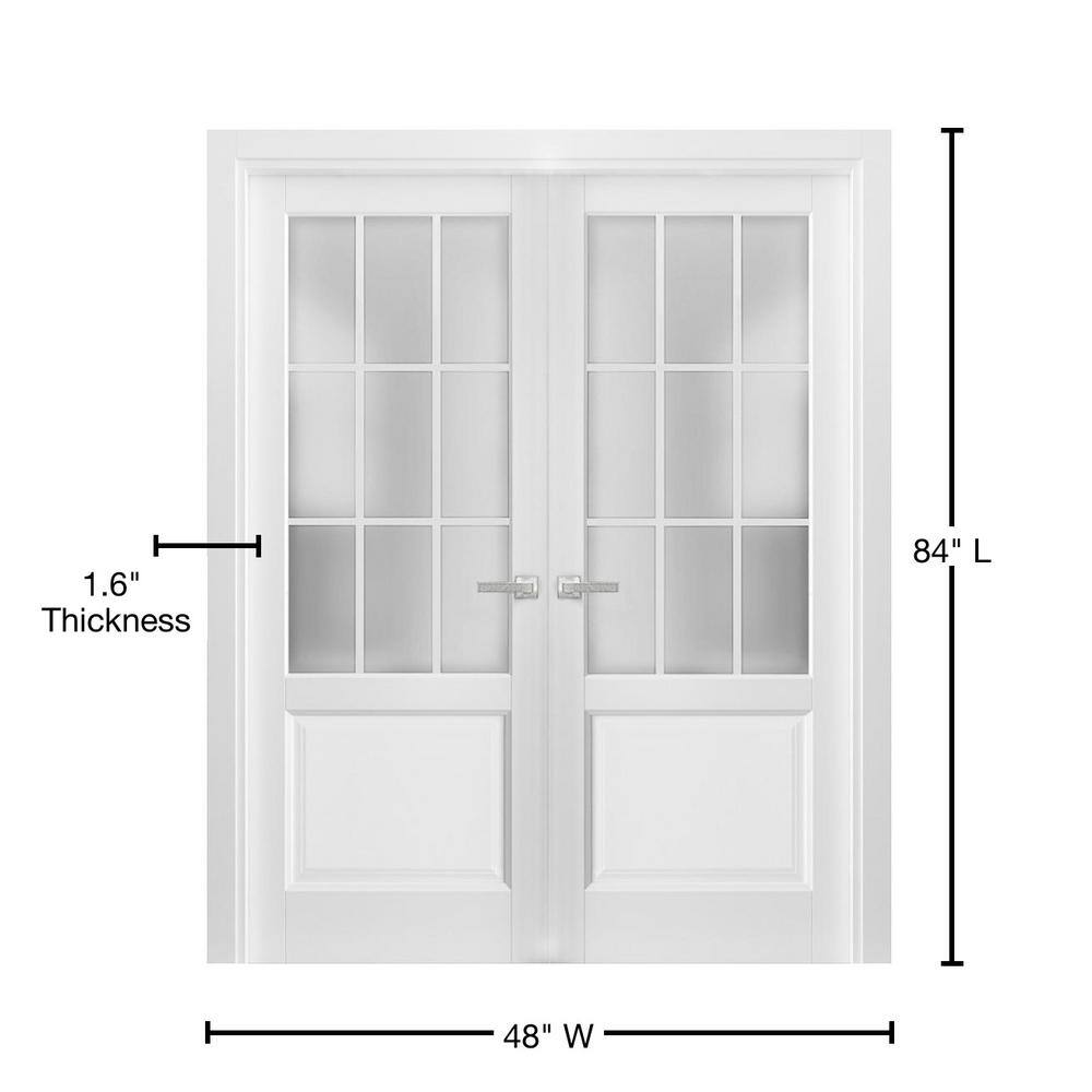 Sartodoors 48 in. x 84 in. Single Panel White Finished Pine Wood Sliding Door with Hardware