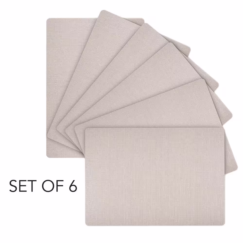DASCO Easy Care Shell/Rectangle 17 in. x 12 in. Opal Vinyl Placemats (Set of 6)