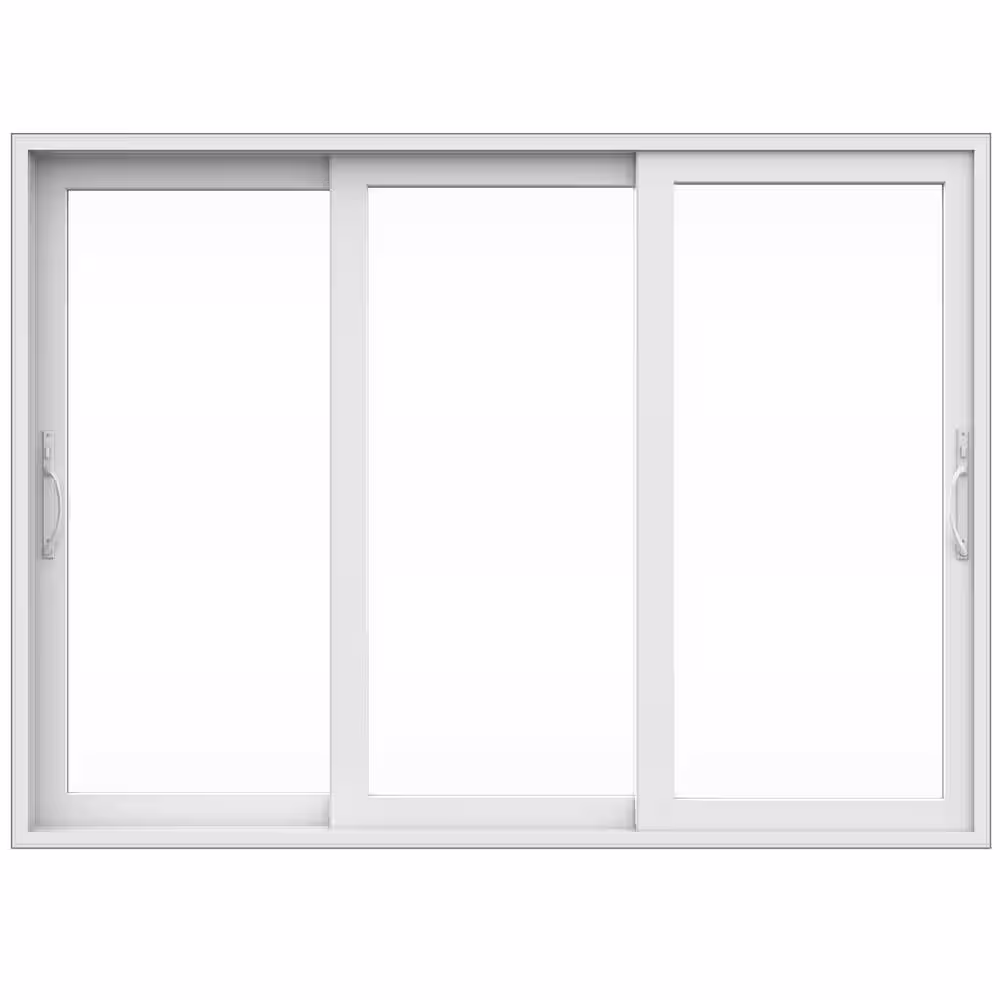 JELD-WEN V4500 Multi-Slide 105 in. x 80 in. Universal Handing Low-E White Vinyl 3-Panel Prehung Patio Door