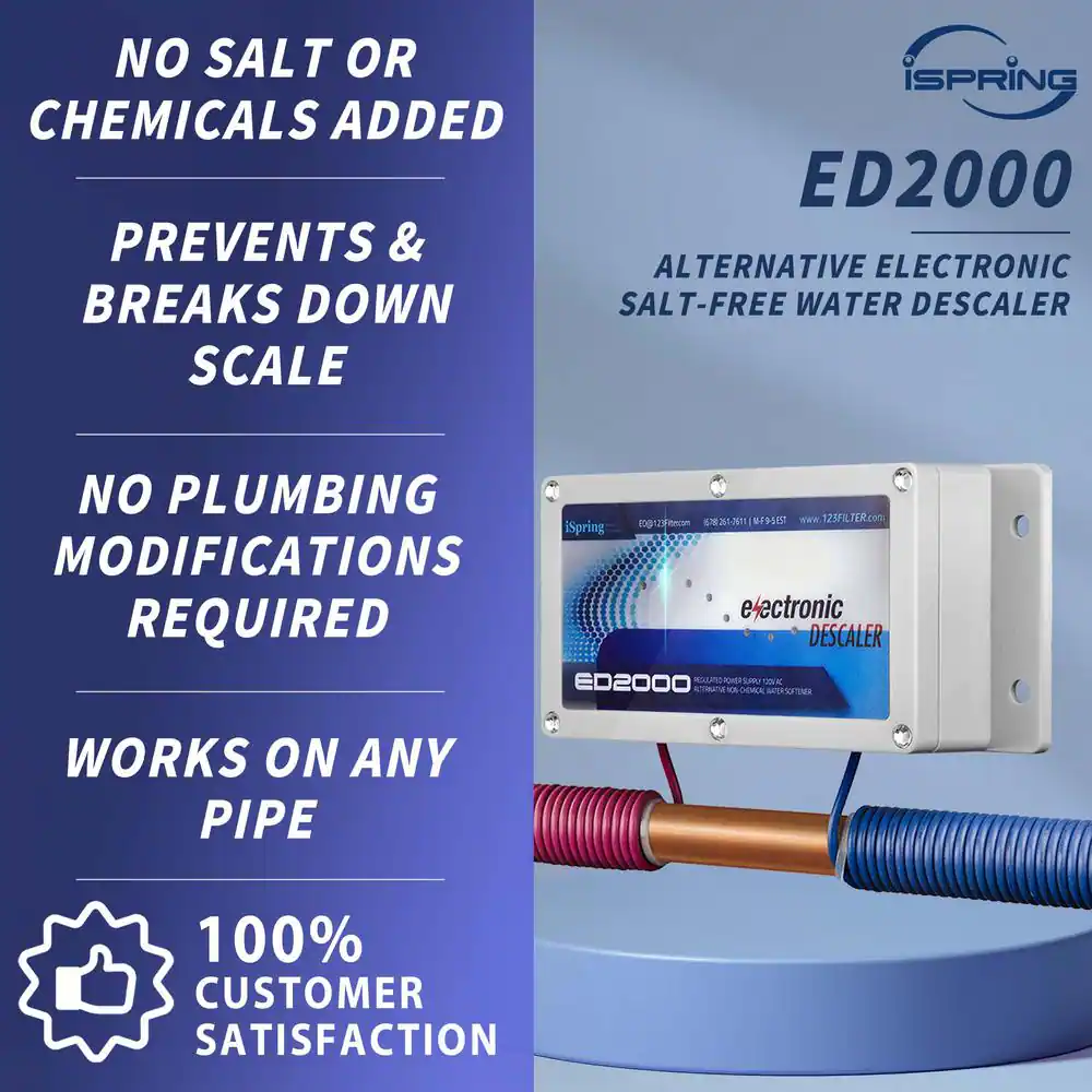 ISPRING Whole House Electronic Descaler Water Conditioner, Alternative Water Softener
