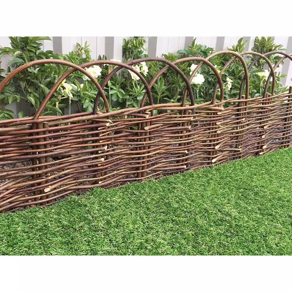 Master Garden Products 72 in. L x 16 in. W X-Large Woven Willow Flexible Edging with Loops