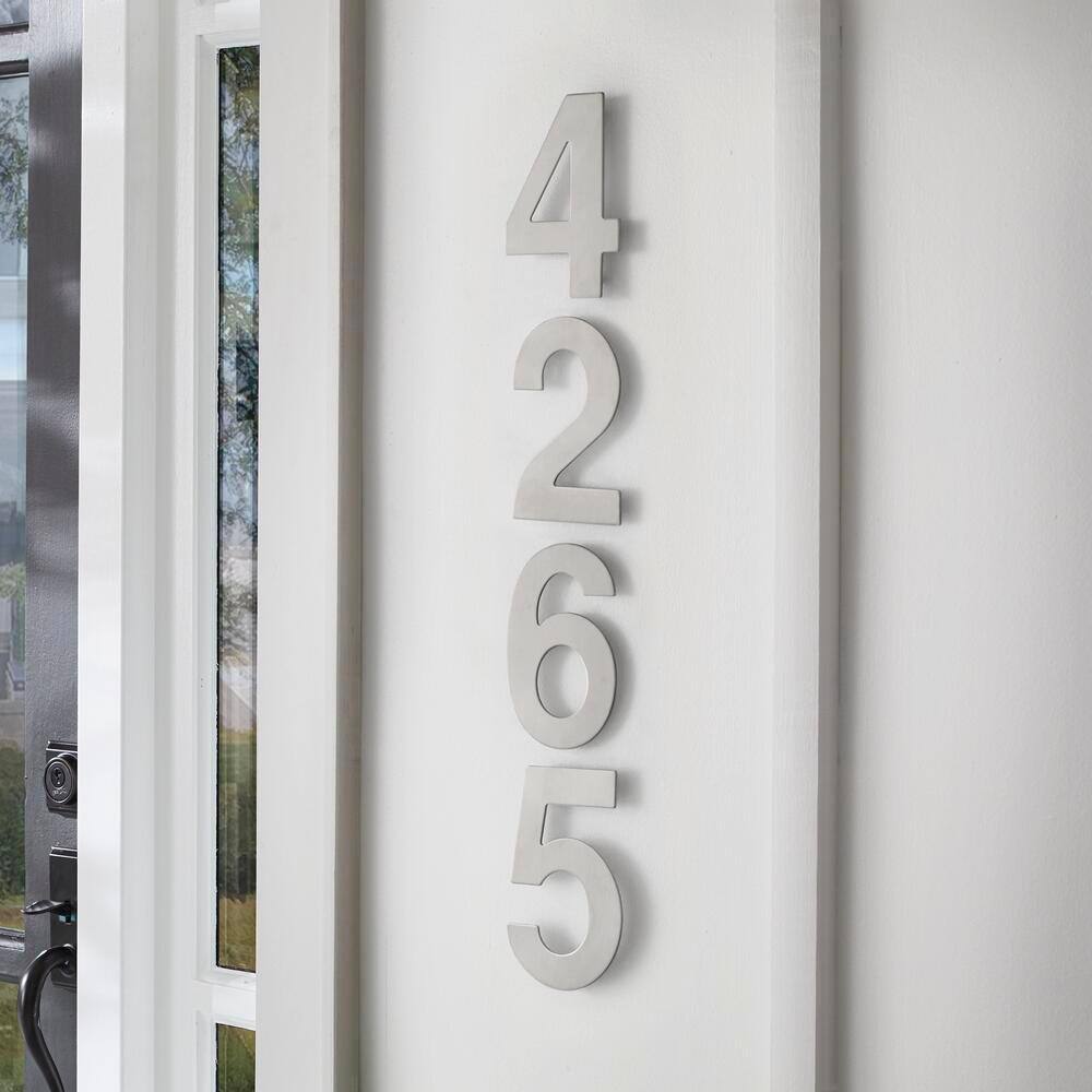 Everbilt 6 in. Silver Stainless Steel Floating House Number 6