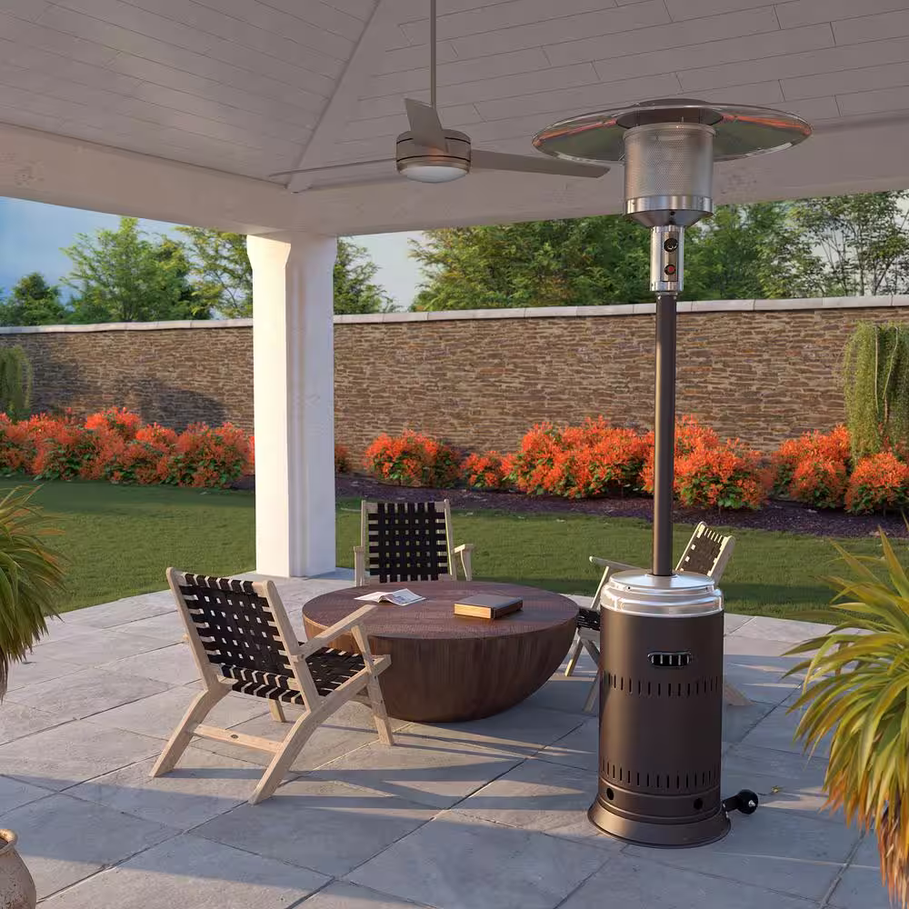 Fire Sense Performance Series 46,000 BTU Steel Ash and Stainless Steel Patio Heater