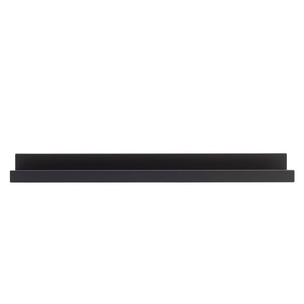 Melannco 24-in l x 4-in. W x 2-in. D h Espresso MDF/Wood Photo Ledge Decorative Wall Shelf without Brackets