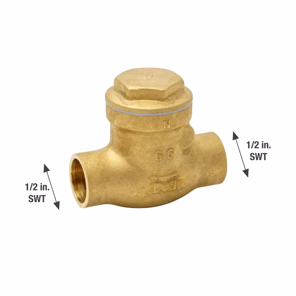 Everbilt 1/2 in. Brass Sweat x Sweat Solder Swing Check Valve