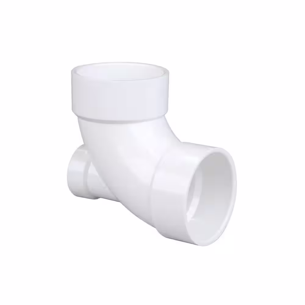 VPC 3 in. x 3 in. x 2 in. PVC DWV 90-degree Hub x Hub Elbow Fitting