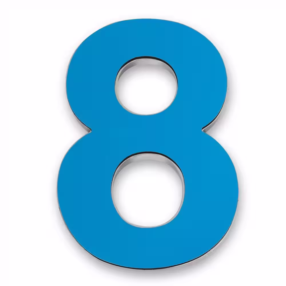 Barton 4 in. House Door Number 8 ABS Plated Self Adhesive Bronze Address Plaque Sticker