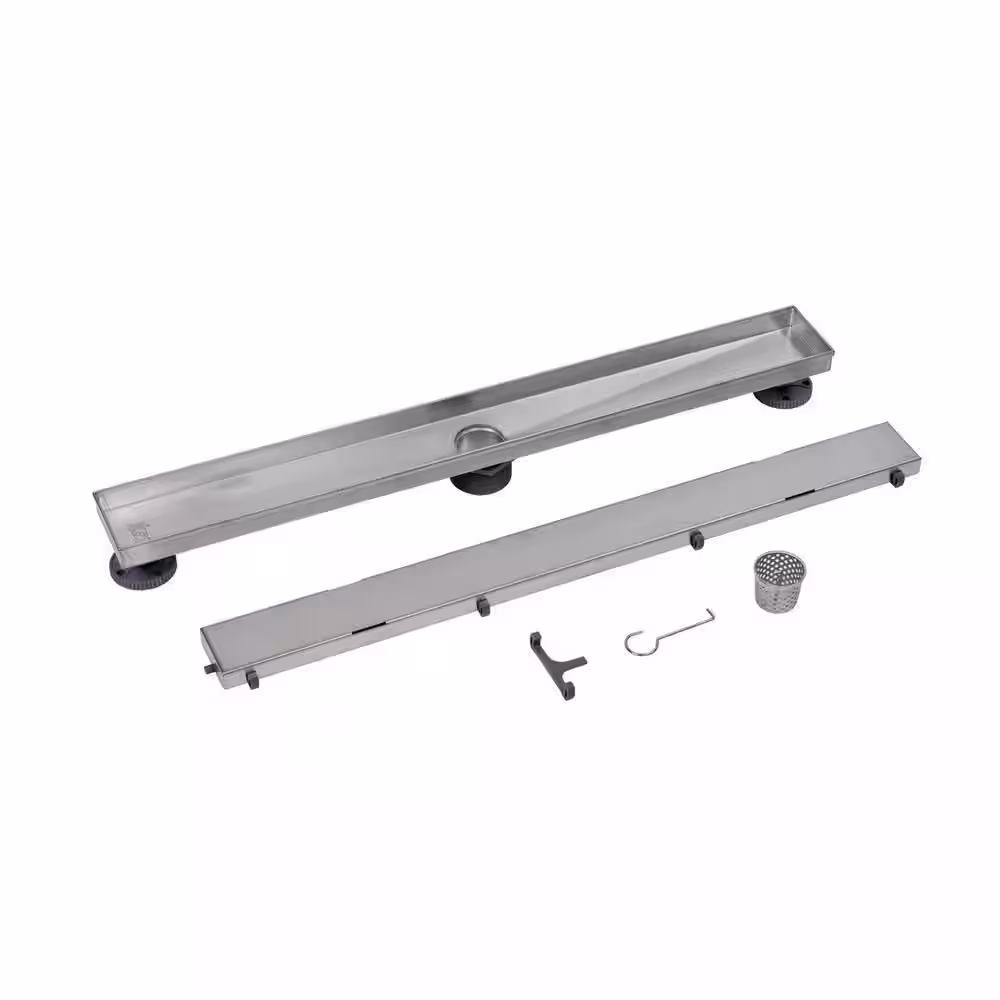 Oatey Designline 28 in. Stainless Steel Linear Shower Drain with Tile-In Pattern Drain Cover