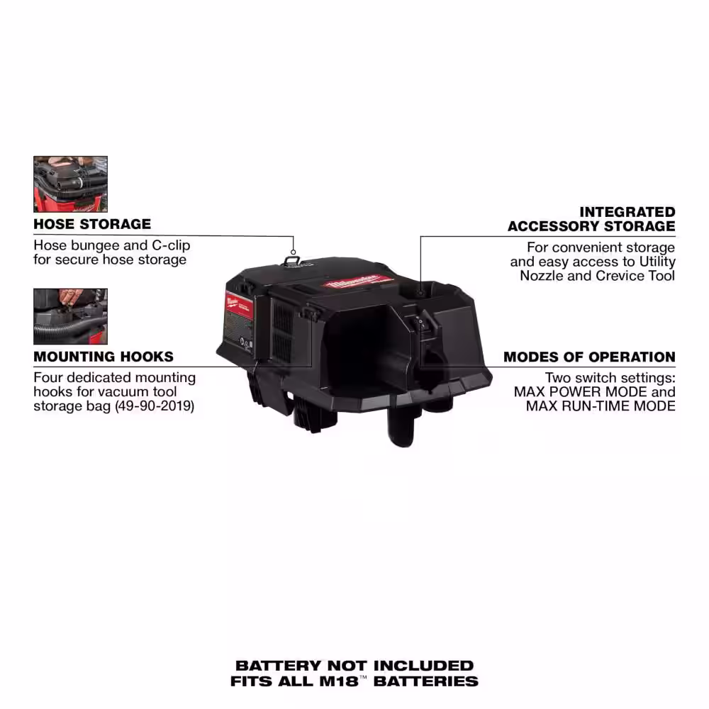 Milwaukee M18 FUEL Wet/Dry Vacuum Cordless Motor Head for Milwaukee Wet/Dry Shop Vacuums