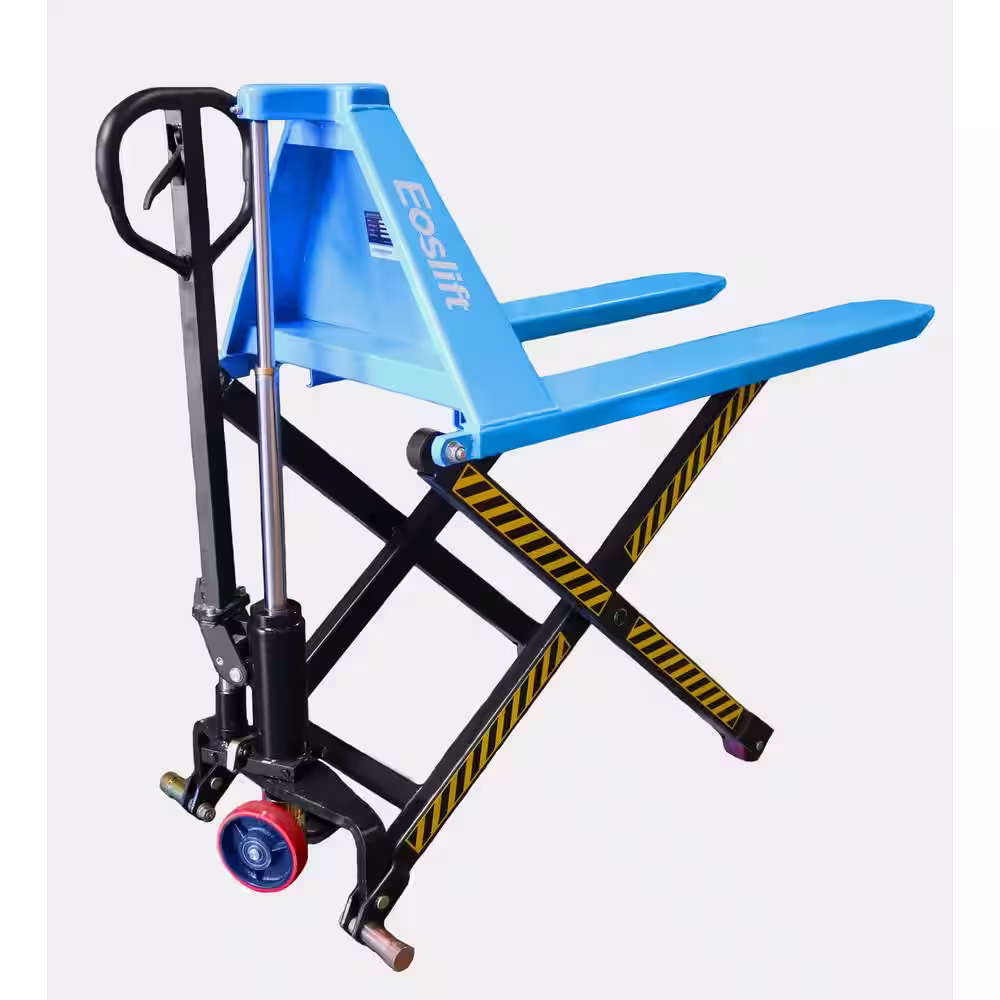 Eoslift Heavy Duty (Industrial Grade) I15D Manual Scissor Lift Pallet Jack 3,300 lbs. 27 in. x 43.3 in. with Polyurethane Wheels