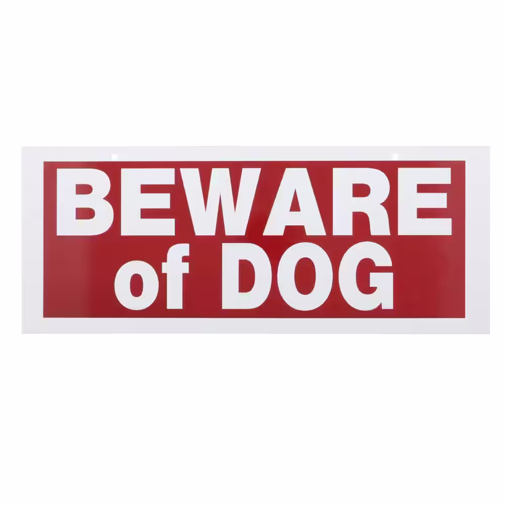 Everbilt 6 in. x 15 in. Plastic Beware Of Dog Sign