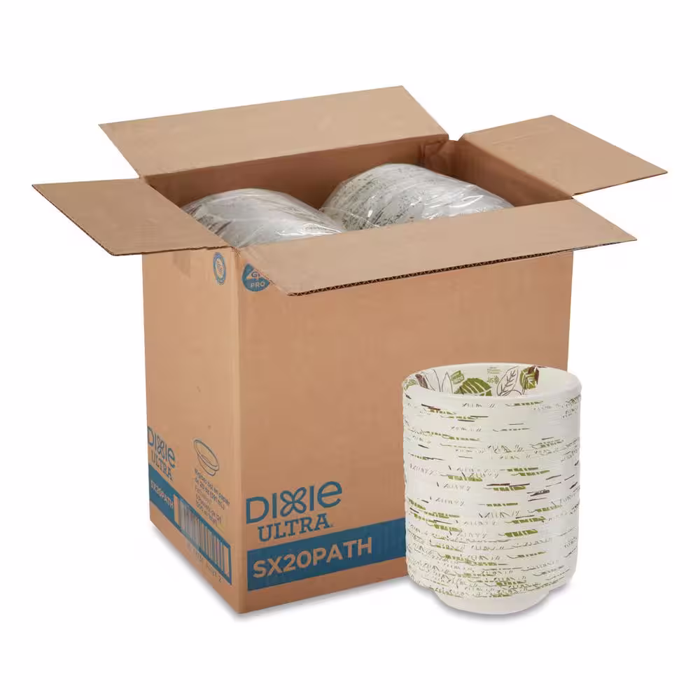DIXIE Pathways 20 oz. Green/Burgundy Heavyweight Disposable Paper Bowls (500-Carton)