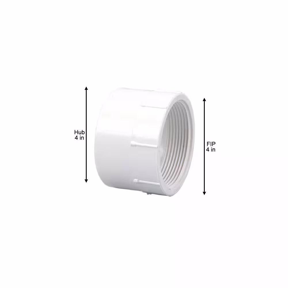 NIBCO 4 in. PVC DWV Hub x FIPT Female Adapter