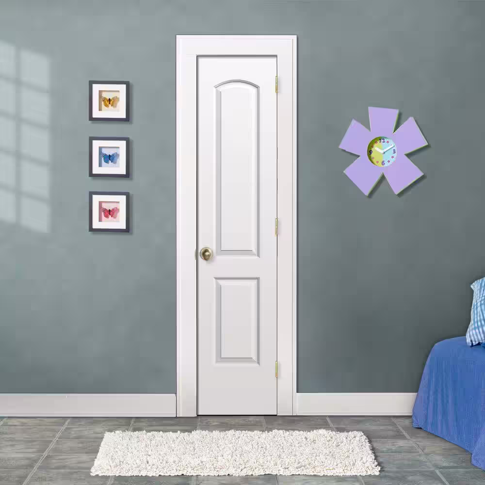JELD-WEN 18 in. x 80 in. Continental White Painted Smooth Molded Composite MDF Interior Door Slab