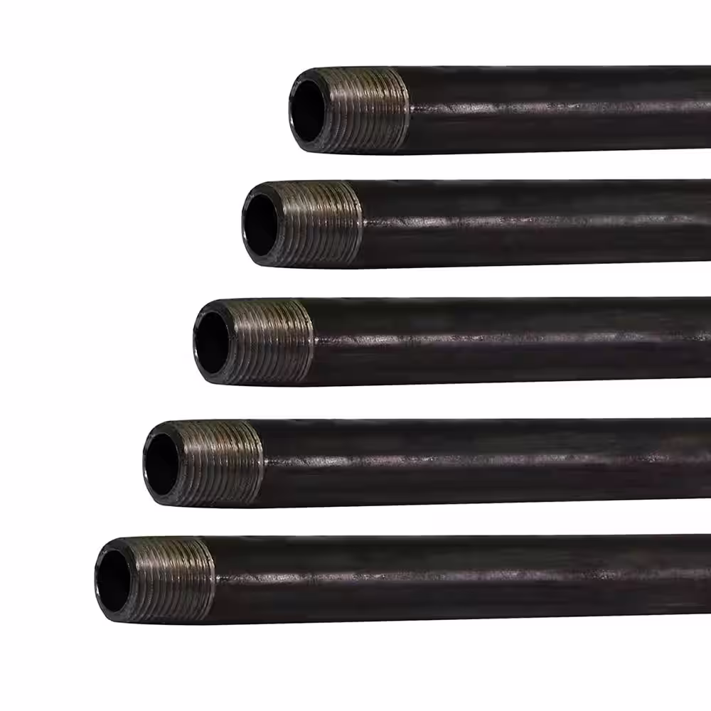 The Plumber's Choice 3/4 in. x 18 in. Black Steel Pipe (5-Pack)
