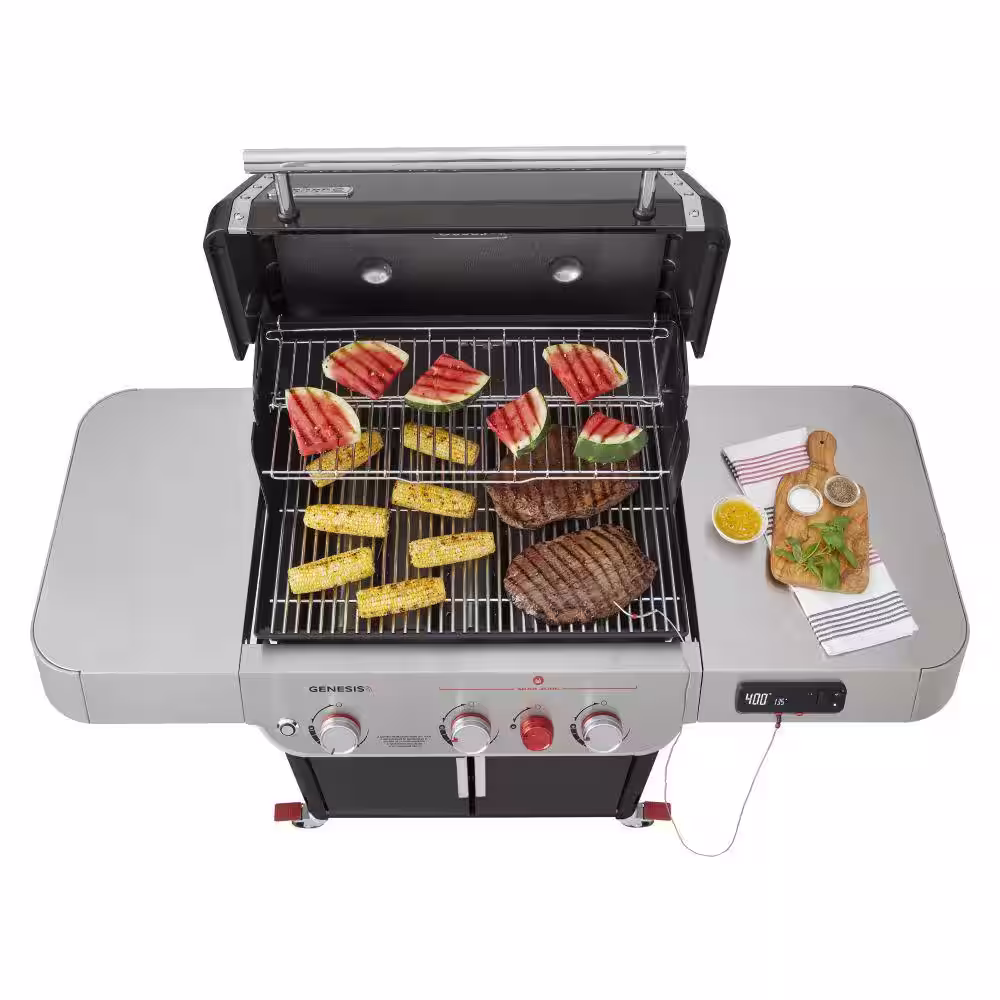 Weber Genesis Smart EX-325s 3-Burner Natural Gas Grill in Black with Smart Technology