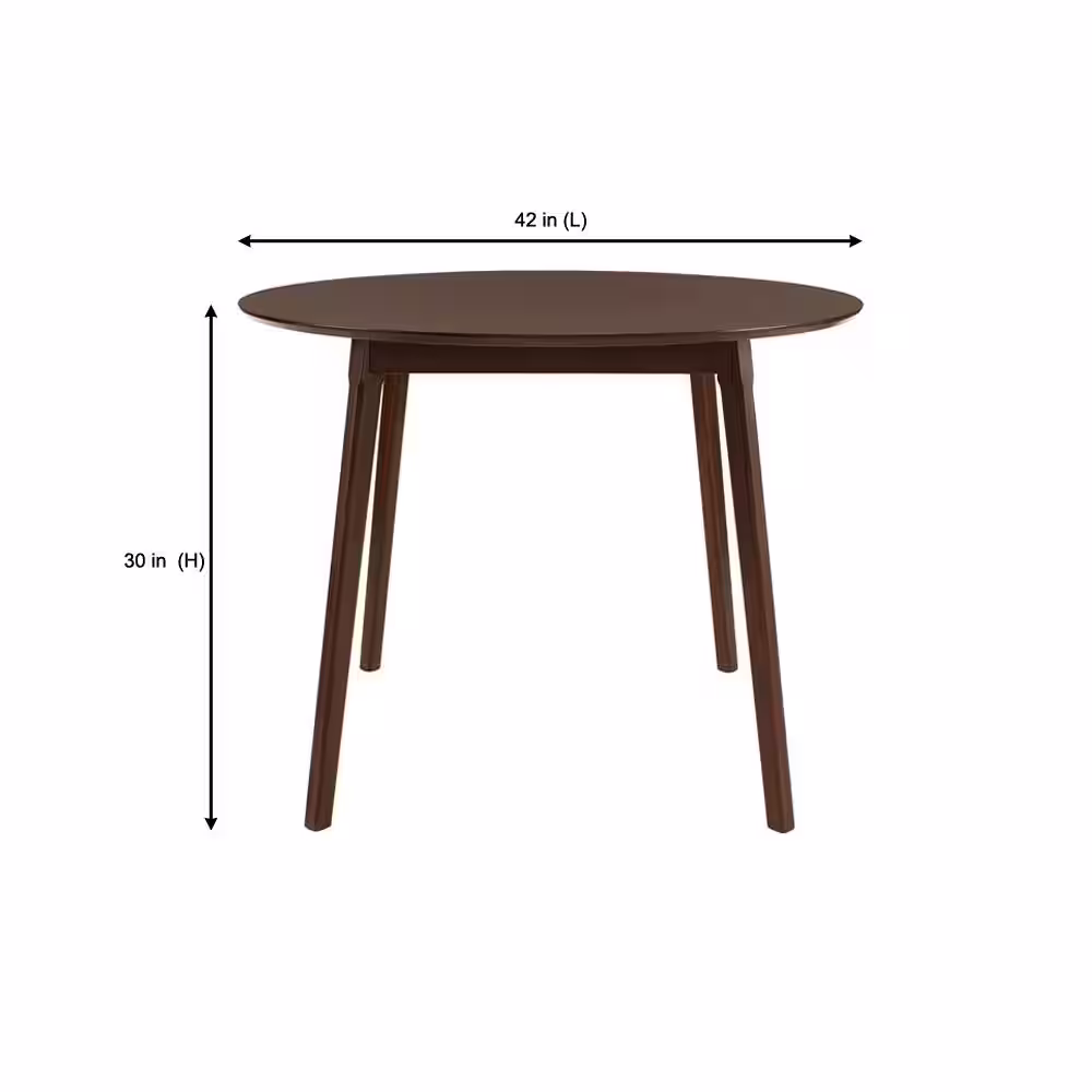 StyleWell Saskia Sable Brown Wood Round Dining Table for 4 (42 in. L x 30 in. H)