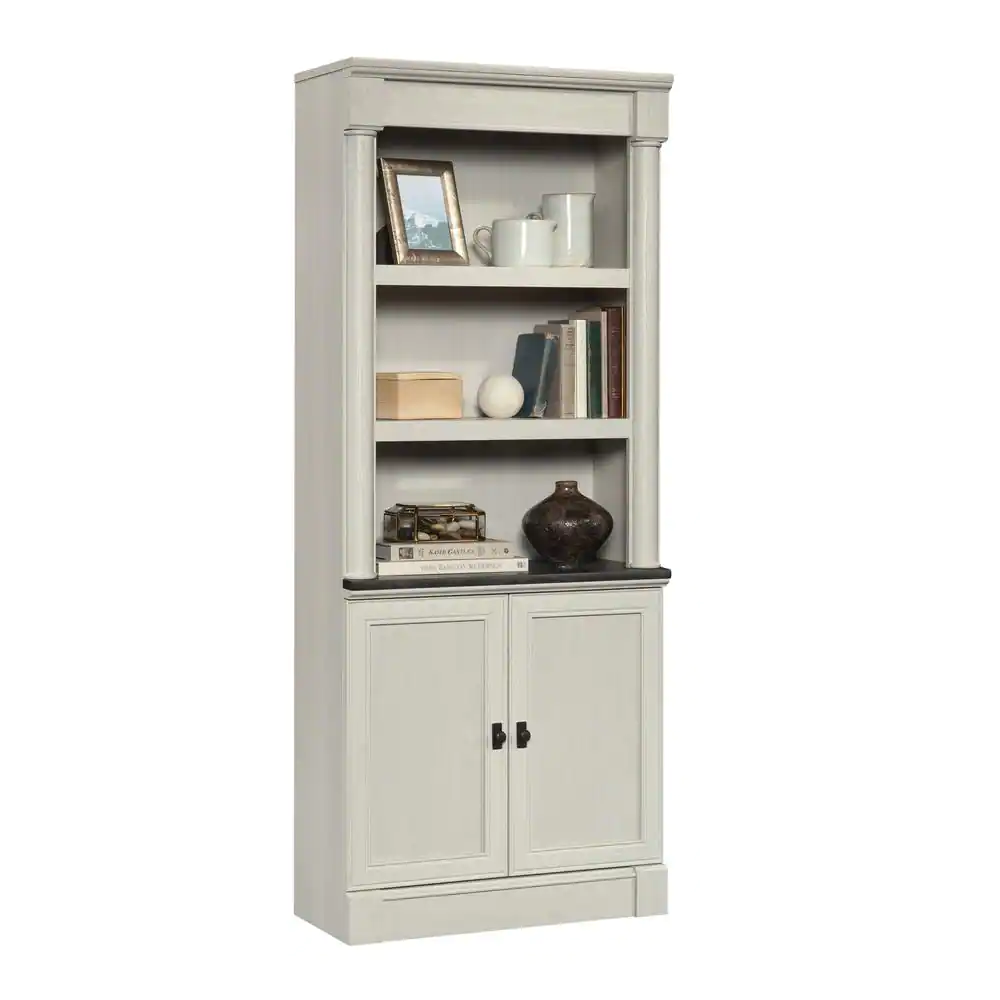 SAUDER Palladia 71.850 in. Glacier Oak 5-Shelf Standard Bookcase with Doors