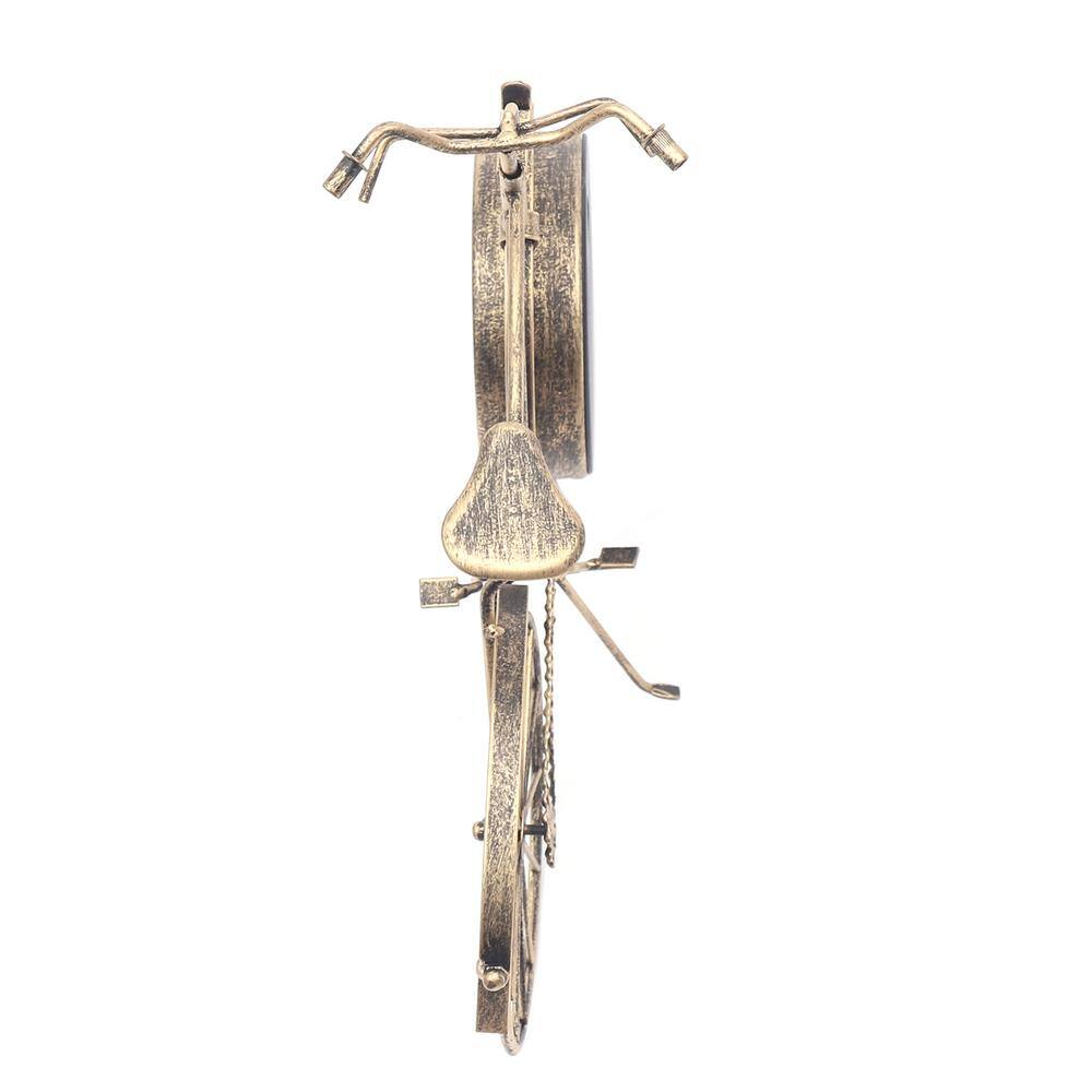 None Bronze Retro Iron Bicycle Seat Clock Table Ornaments for Home Decor