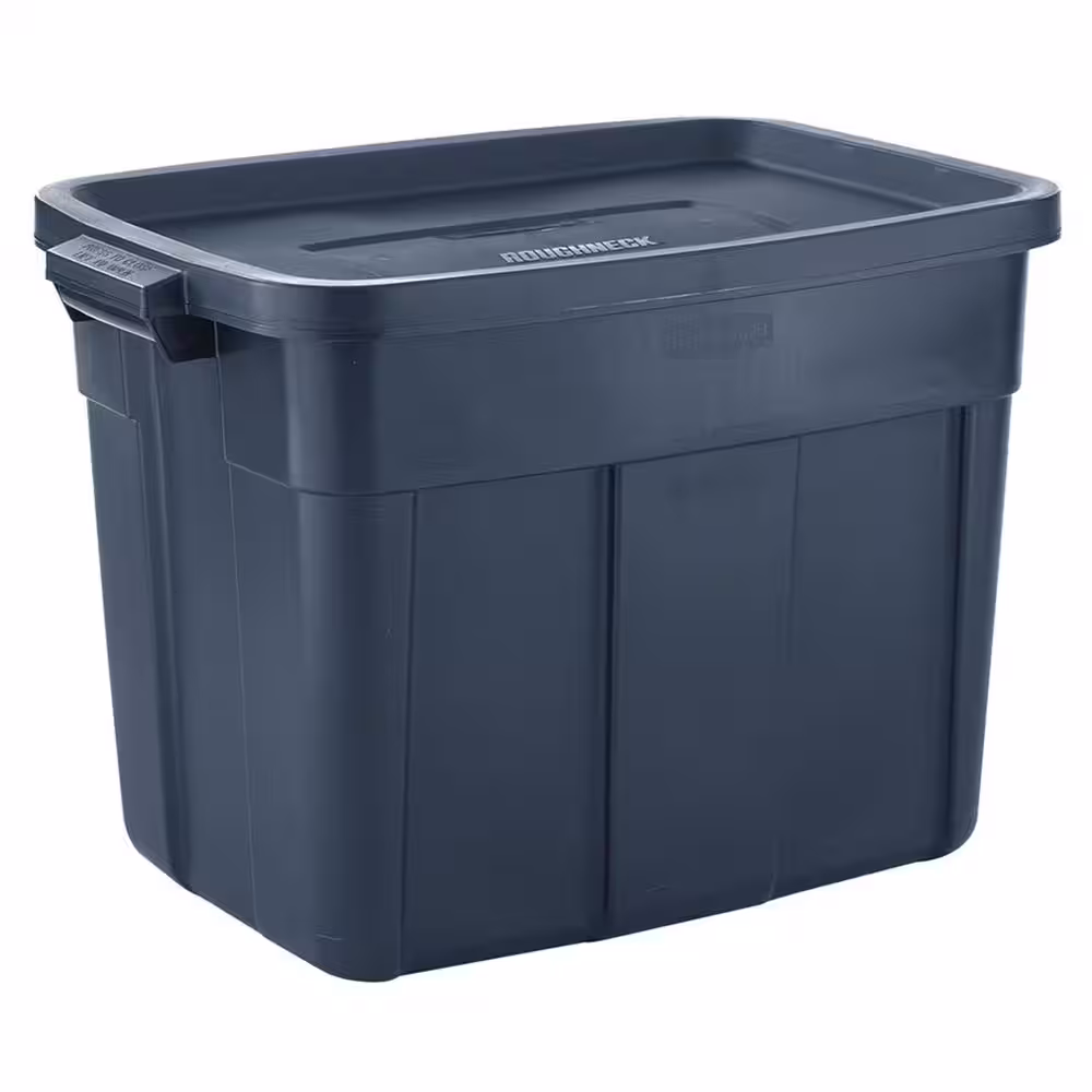 Rubbermaid 18 Gal. Stackable Storage Container, Dark Indigo Metallic (12-Pack)