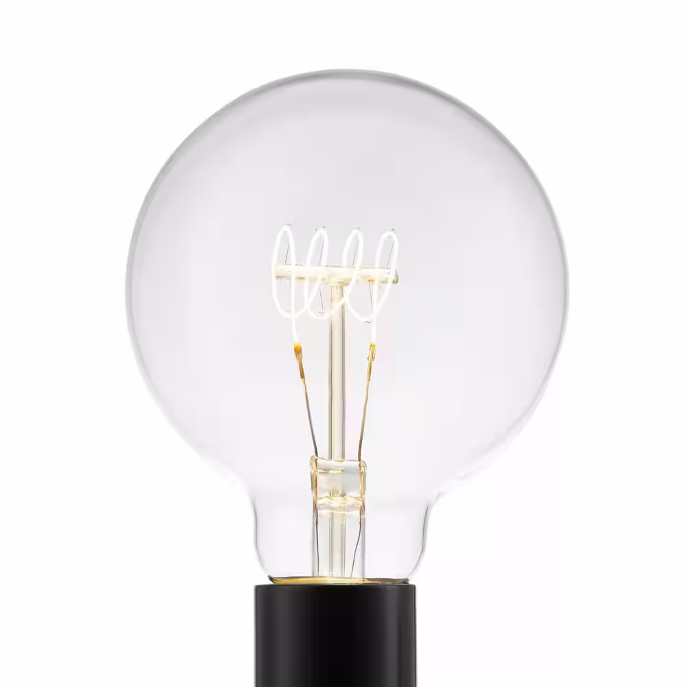 EcoSmart 40-Watt Equivalent G30 Dimmable Horizontal Filament LED Vintage Edison Light Bulb Bright White (1-Pack)
