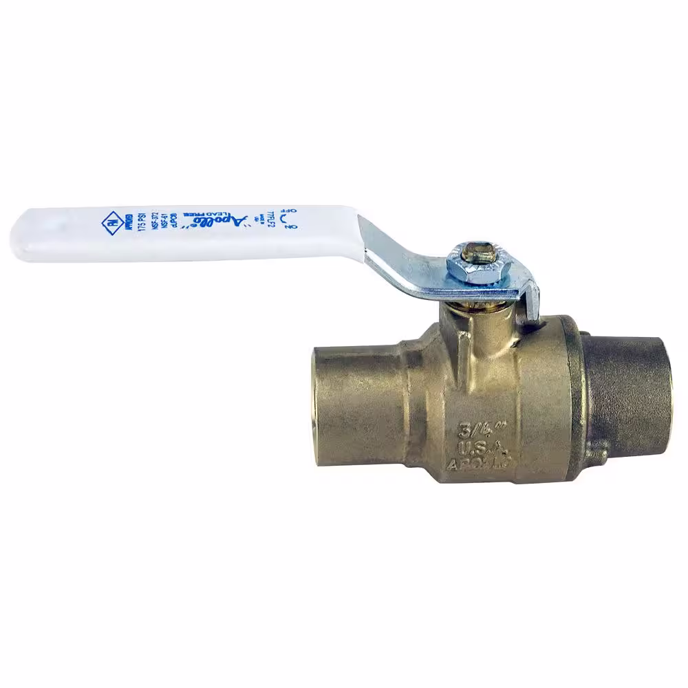 Apollo 3/4 in. x 3/4 in. Forged Brass Sweat x Sweat Full Port Solder Ball Valve