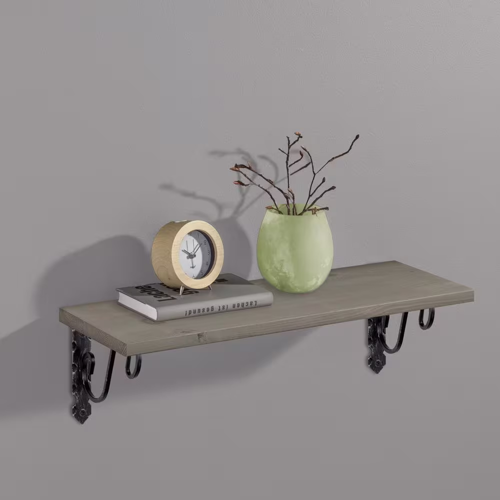 Dolle ORNAMENT 5.9 in. Wrought Iron Painted Steel Shelf Bracket Set of 2