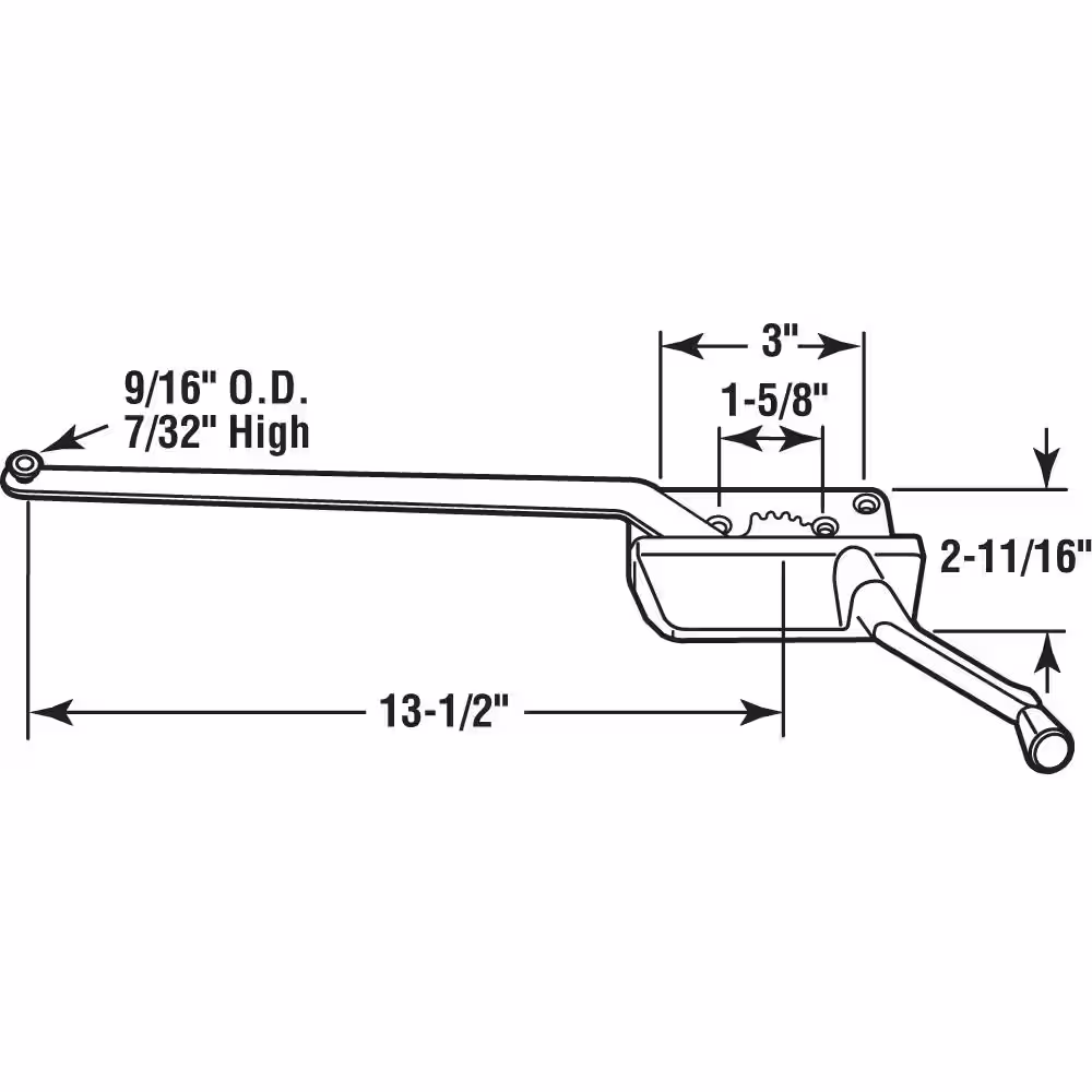 Prime-Line 13-1/2 in., Diecast, Bronze, Right-Hand Wood or Vinyl Casement Operator