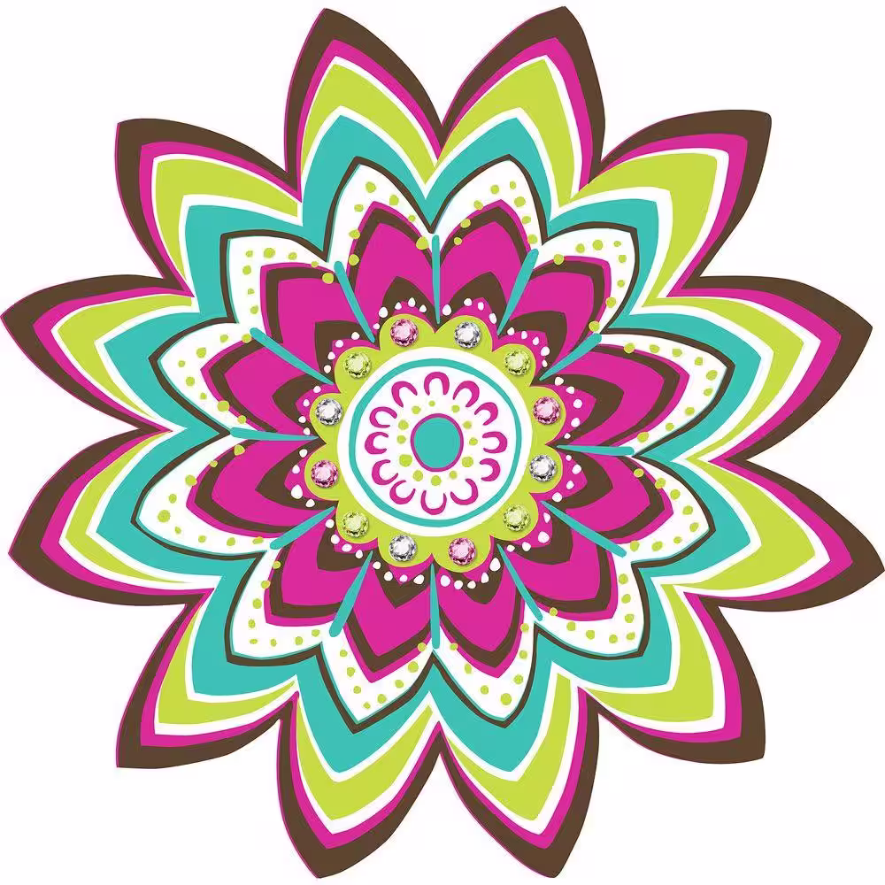 WallPops 13 in. x 13 in. Zsa Zsa Dot and Jewels Wall Decal (4-Piece)