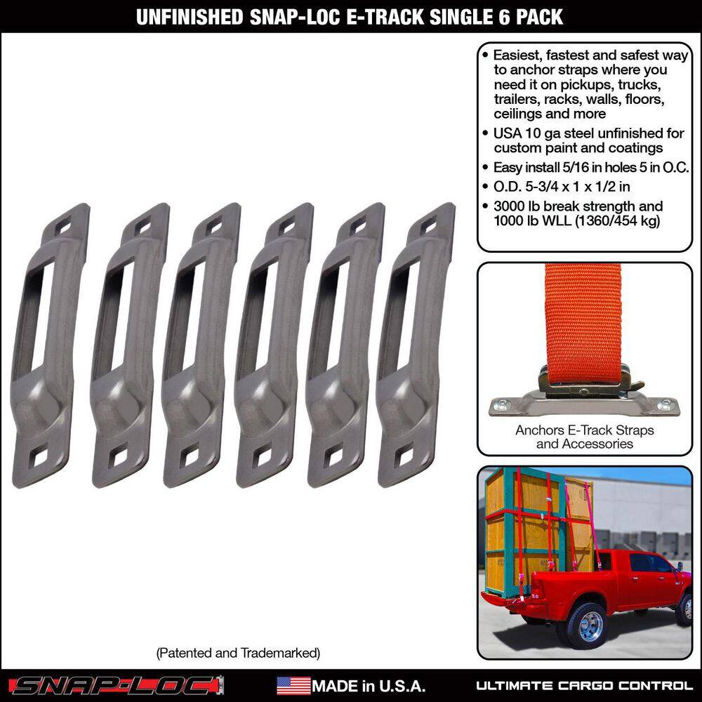 SNAP-LOC E-Track Single Strap Anchor Unfinished (6-Pack)