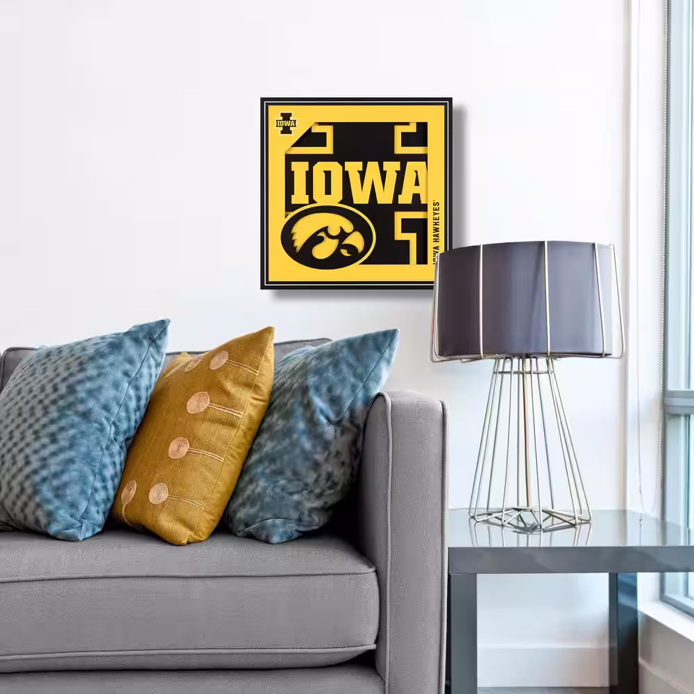 None NCAA Iowa Hawkeyes 3D Logo Series Wall Art - 12x12