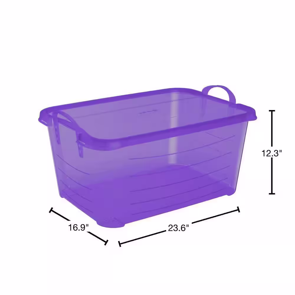Life Story Purple Stackable Closet and Storage Box 55 Qt. Containers (6-Pack)