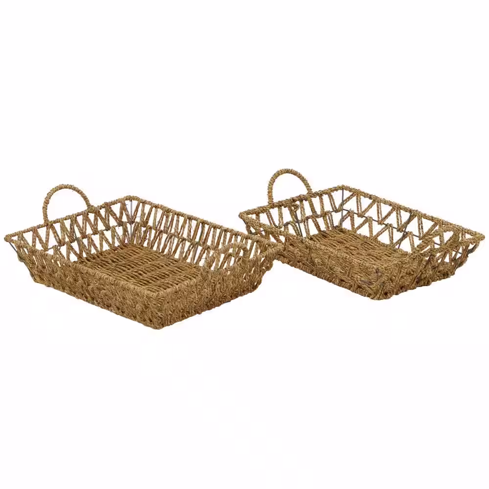 Novogratz Metal Handmade Storage Basket with Handles (Set of 2)