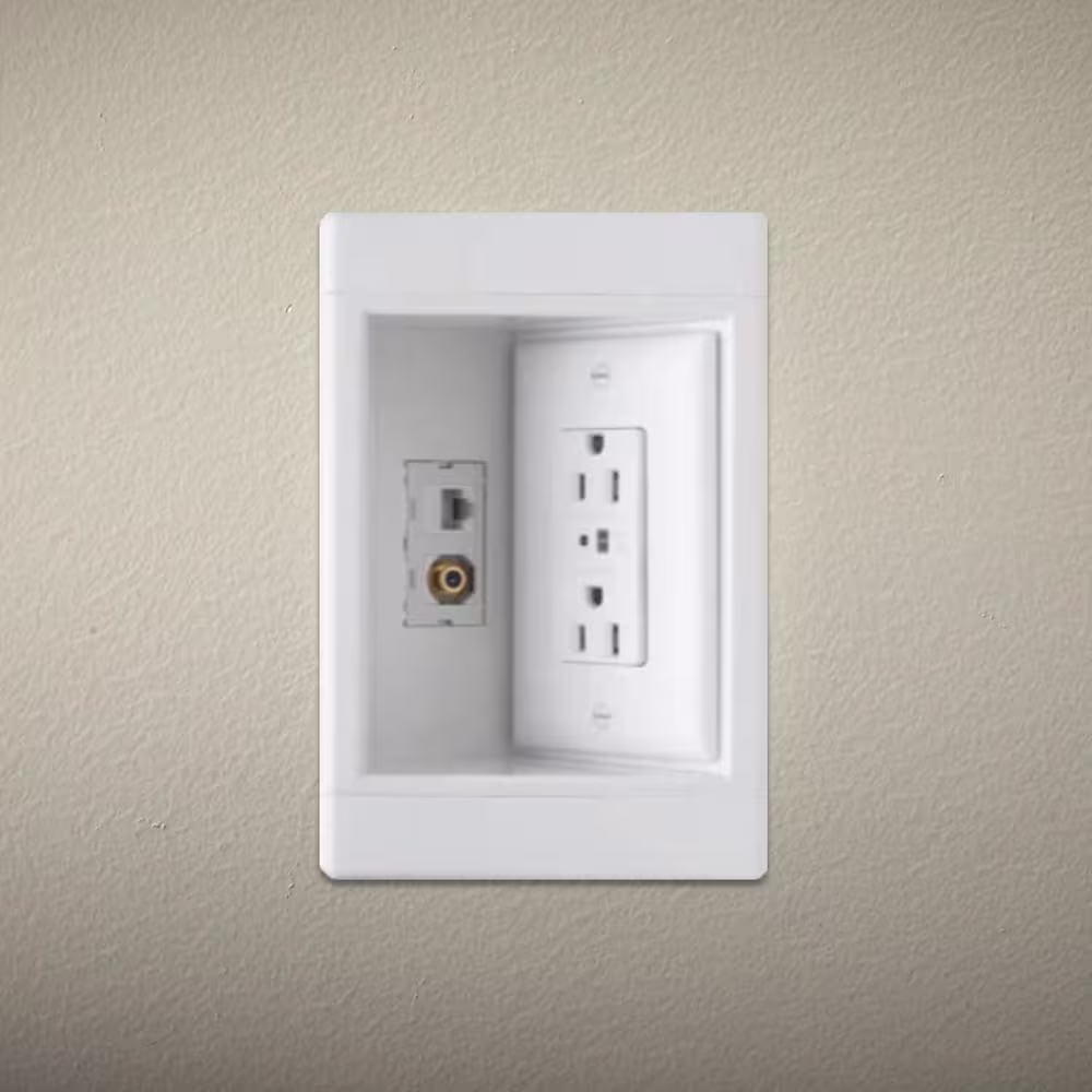 Legrand Pass & Seymour 1 Gang Recessed TV Media Box, White