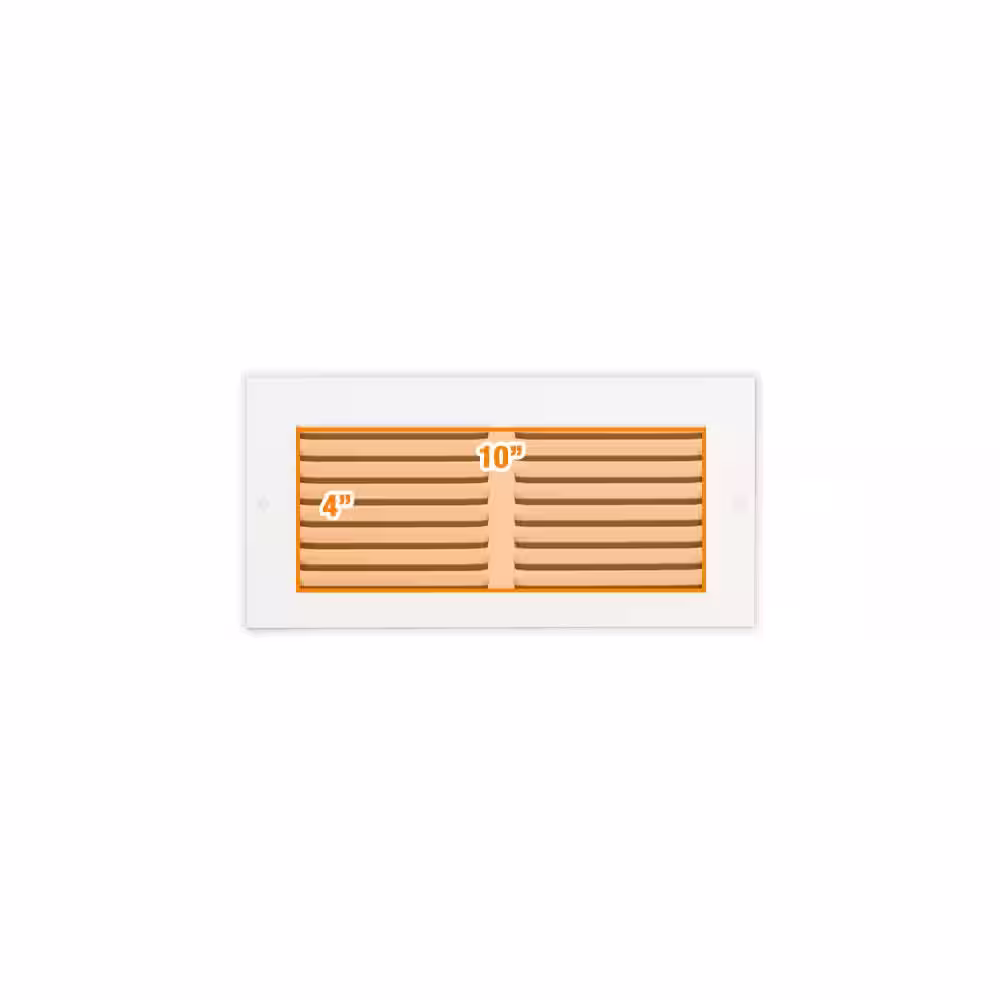 Everbilt 10 in. x 4 in. Steel Return Air Grille in White