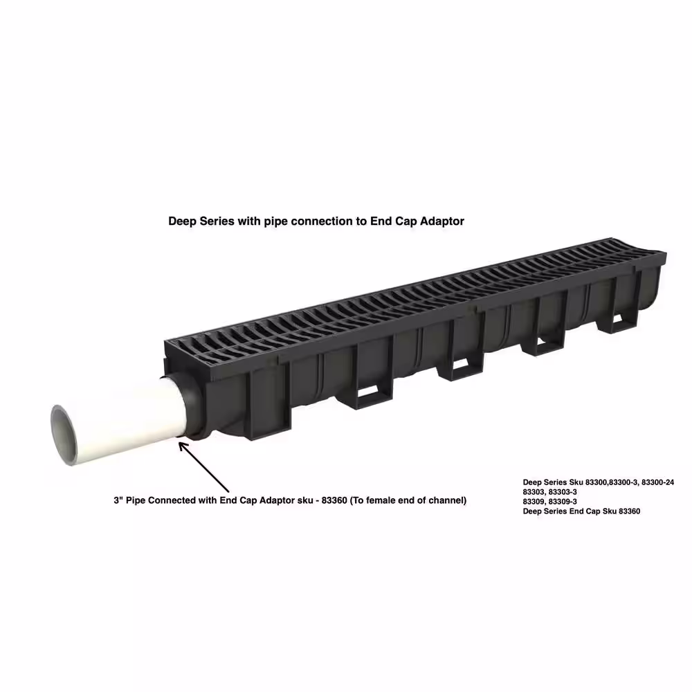 U.S. TRENCH DRAIN Deep Series 90 Deg. Corner for 5.4 in. Trench and Channel Drain System w/Stainless Steel Grate