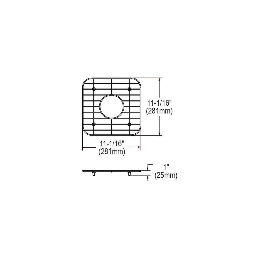 Elkay Dayton 11.0625 in. x 11.0625 in. Bottom Grid for Kitchen Sink in Stainless Steel
