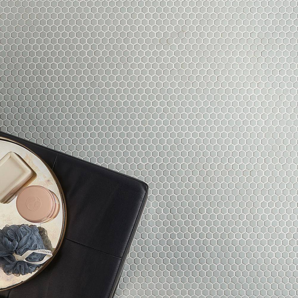 Ivy Hill Tile Bliss Edged Hexagon Sage 10.03 in. x 11.61 in. Polished Porcelain Floor and Wall Mosaic Tile (0.80 Sq. Ft./Each)