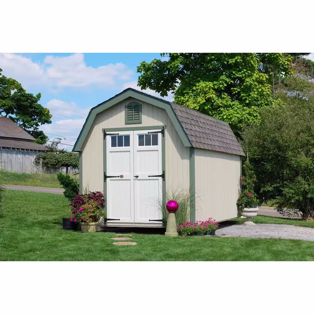 LITTLE COTTAGE CO. Colonial Greenfield 10 ft. x 18 ft. Wood Storage Building DIY Kit with 4 ft. Sidewalls with Floor
