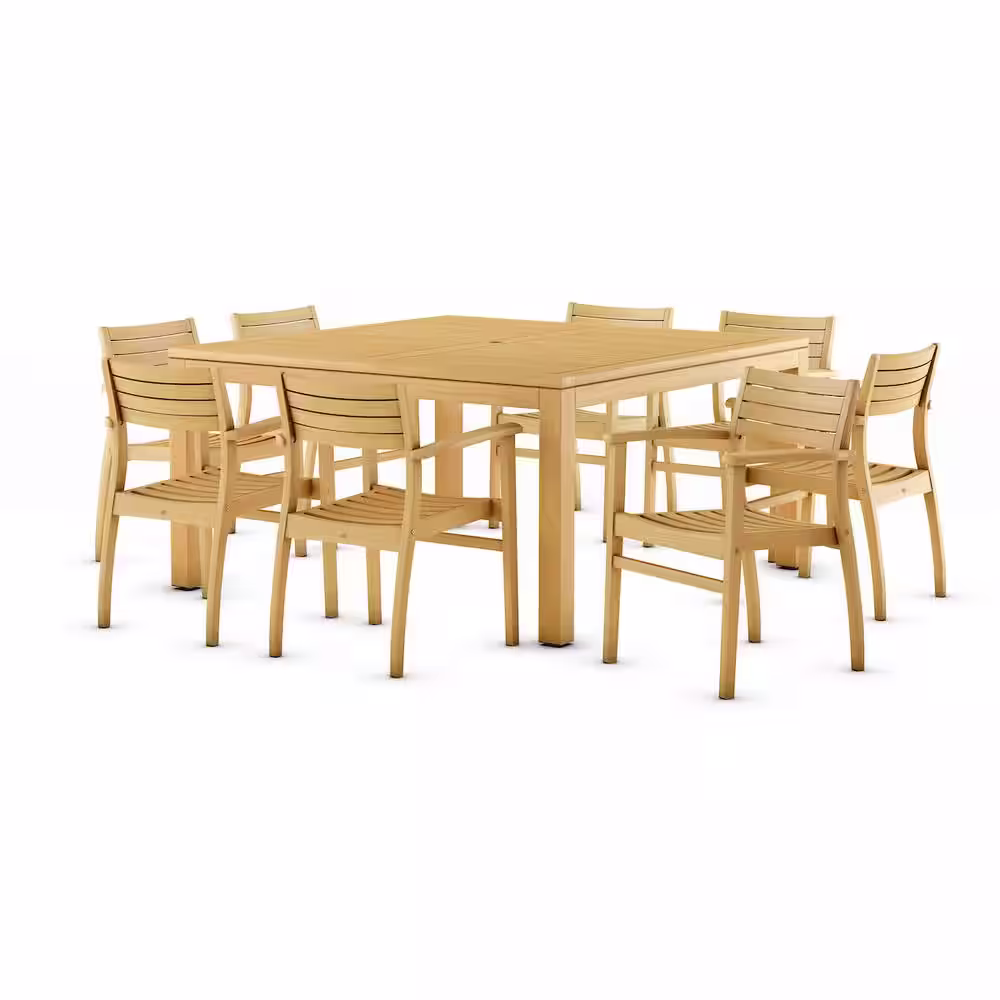 Amazonia Victoria Square 9-Piece Teak Patio Dining Set