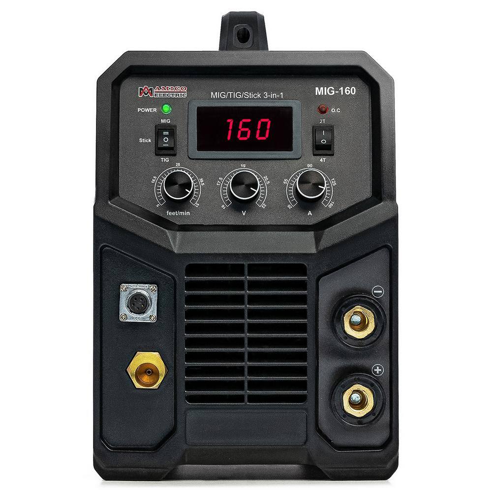 AMICO POWER 160 Amp MIG/Flux-Cored/TIG/Stick Multi-Process Welder, 100-250V Voltage, Compatible Spool Gun SPG15180