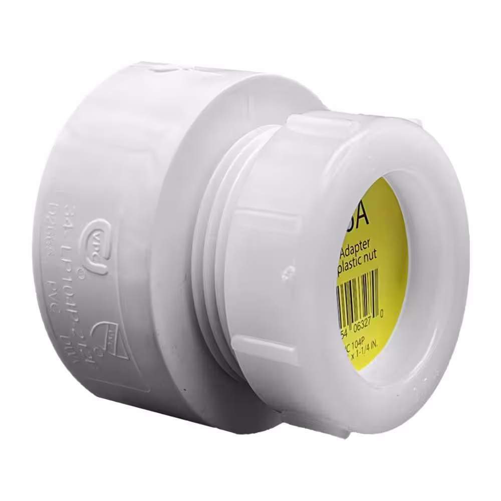 VPC 1-1/2 in. x 1-1/4 in. PVC DWV Hub x Slip-Joint Trap Adapter