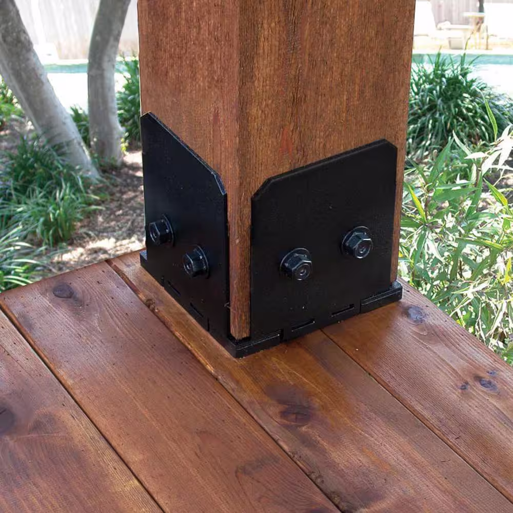 OWT Ornamental Wood Ties OWT (Ornamental Wood Ties) Ironwood 8 in. x 8 in. Galvanized Steel Elevated Post Base