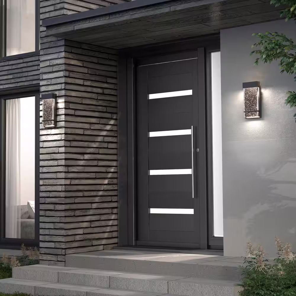 Artika Skyler Black Modern 3 CCT Integrated LED Outdoor Hardwired Garage and Porch Light Lantern Sconce