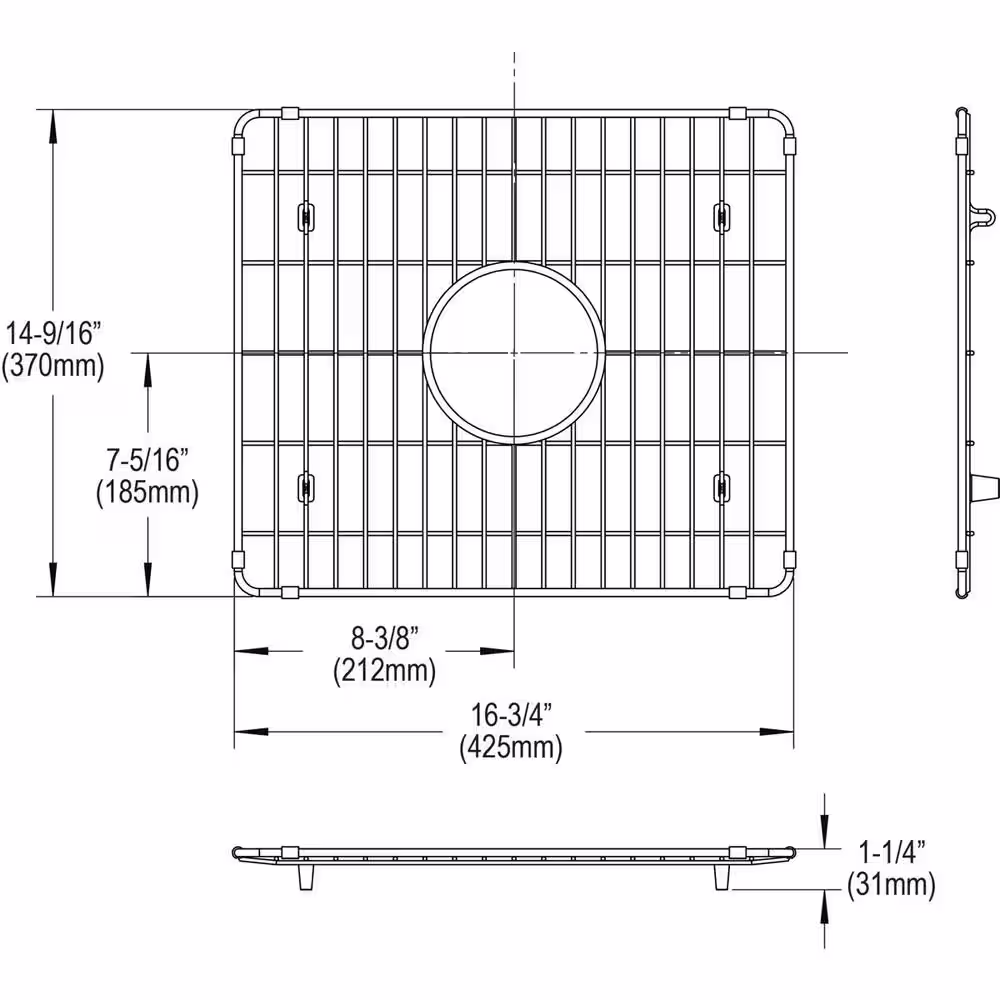 Elkay Fireclay 16.75 in. x 14.5625 in. Bottom Grid for Kitchen Sink in Stainless Steel