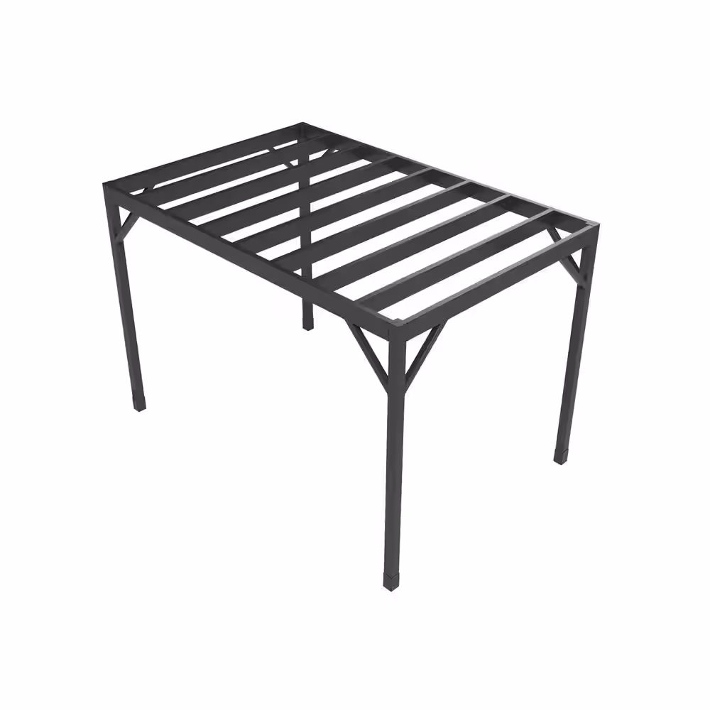 FORTRESS Evolution 8 ft. x 12 ft. Black Modern Heavy Duty Steel Pergola Kit