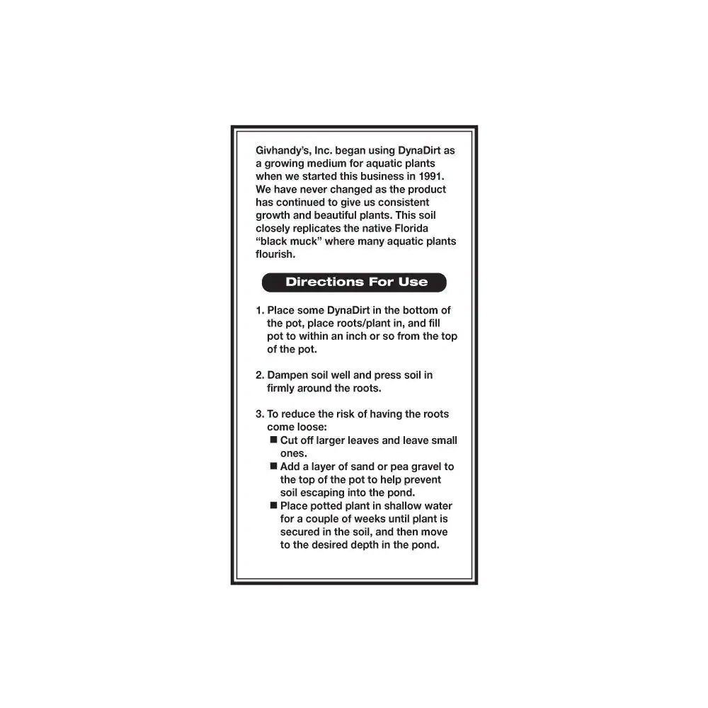 None 10 lb. DynaDirt Aquatic Planting Soil Bag