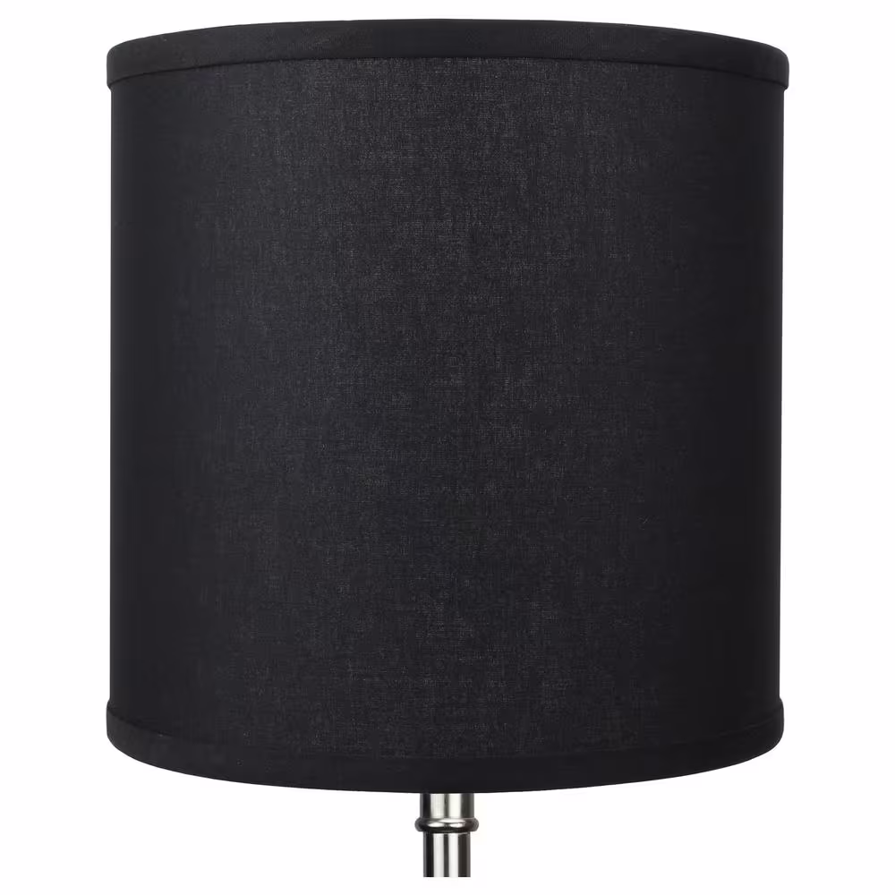 FenchelShades.com 10 in. Top Diameter x 10 in. H x 10 in. Bottom Diameter Linen Black Drum Lamp Shade