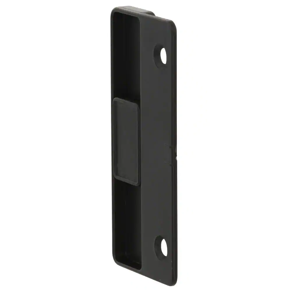 Prime-Line Sliding Screen Door Latch and Pull, 3 in. Hole Center, Black Plastic w/Steel Latch, Mortise Install